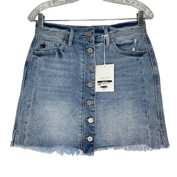 Kancan Button Front High Rise A-Line Skirt Size Medium Women’s NEW - Picture 1 of 11